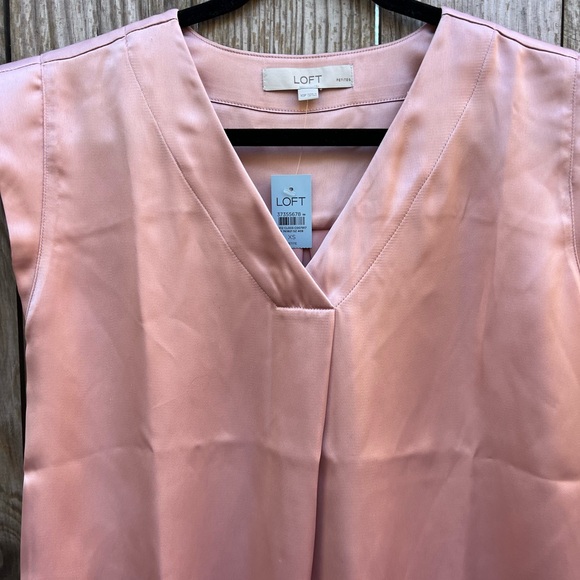 ANN TAYLOR LOFT Rose Pink Small Cap Sleeve Women’s Blouse Top Women’s XSP NWT - Picture 2 of 10